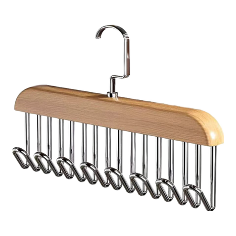 Jepoo木质吊带衣架多功能内衣背心收纳神器家用宿舍实木挂钩波浪晾衣架 买一送二【3个装】（颜色随机） 28*18cm