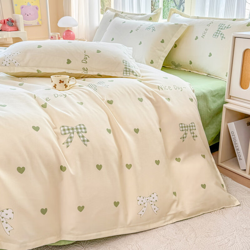 多兰诗（Duolanshi）春秋加厚磨毛四件套 ins四件套花卉田园风格床单被套四件套 伊莎贝拉M 2.0米 床单款 被套200*230 四件套