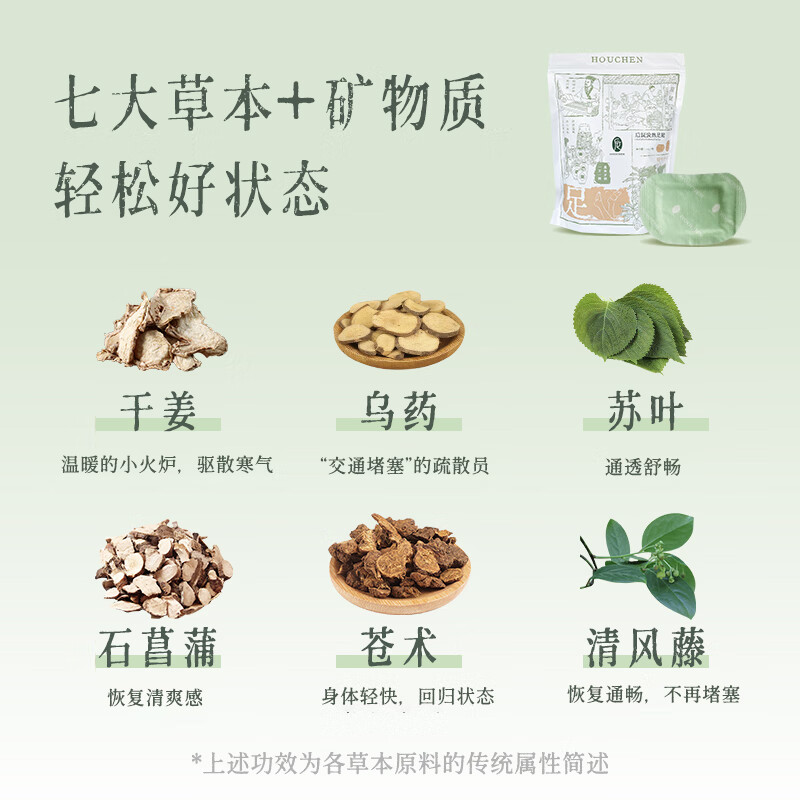 后辰暖足贴女脚底贴艾草驱寒排体内湿身体发热脚贴排寒脚颈热敷贴 【周期装】5袋共35对