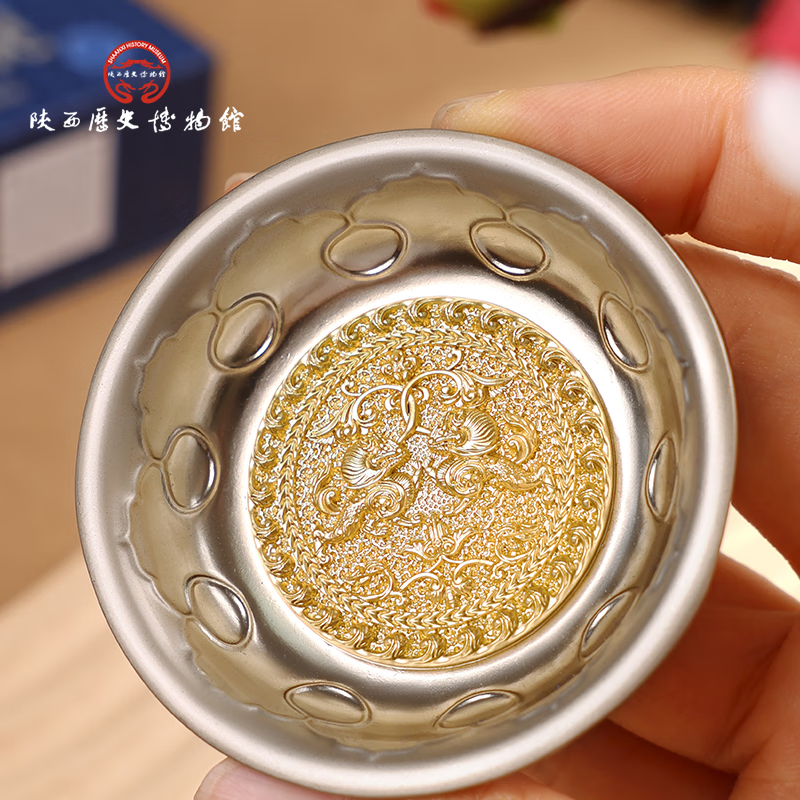 陕西歴史博物館陕西历史博物馆唐鸳鸯莲瓣纹金饭碗文创冰箱贴礼盒装伴手礼 国宝冰箱贴·金饭碗