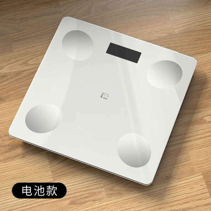 体重秤家用体脂秤精准秤人体称充电款 白色电池 26*26cm