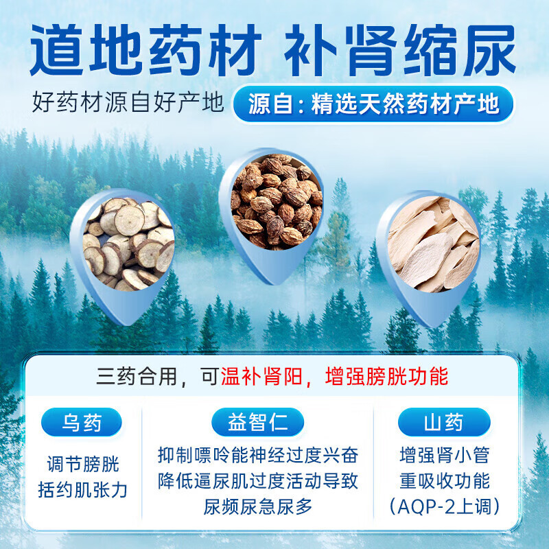 漏尿吃什么药男女性遗尿漏尿专用药缩泉丸缩尿肾虚尿频尿急尿不尽夜尿增多小便次数多尿不尽吃什么中成药 3瓶 +3同仁堂六味地黄丸【补肾巩固装】