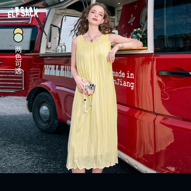 �����Ŀڴ���ʽa����������ȹŮ2026���ļ��¿��������ݶȼ�ȹ�� ǳ�ۻ�ɫ S 116Ԫ