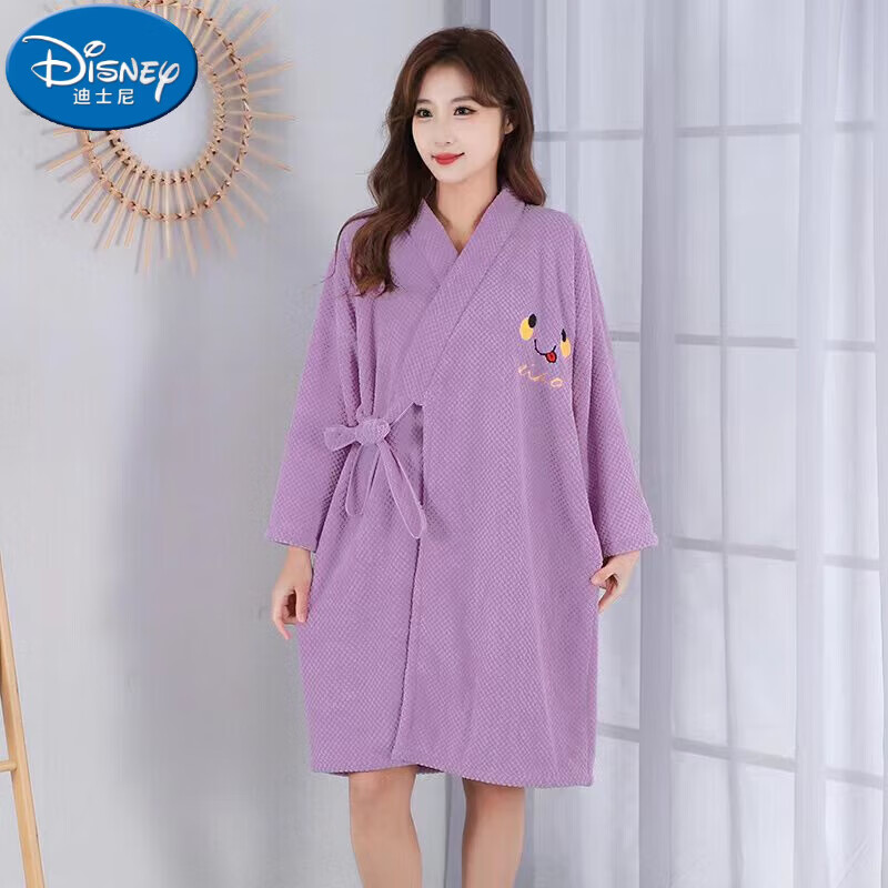 浴袍女棉质吸水速干珊瑚绒长袖短袖浴裙睡袍家用成人可
