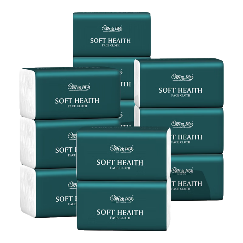 新逸风 5层抽纸面巾纸餐巾纸 300张*24包 家用箱装纸巾批发卫生纸抽 19.9元