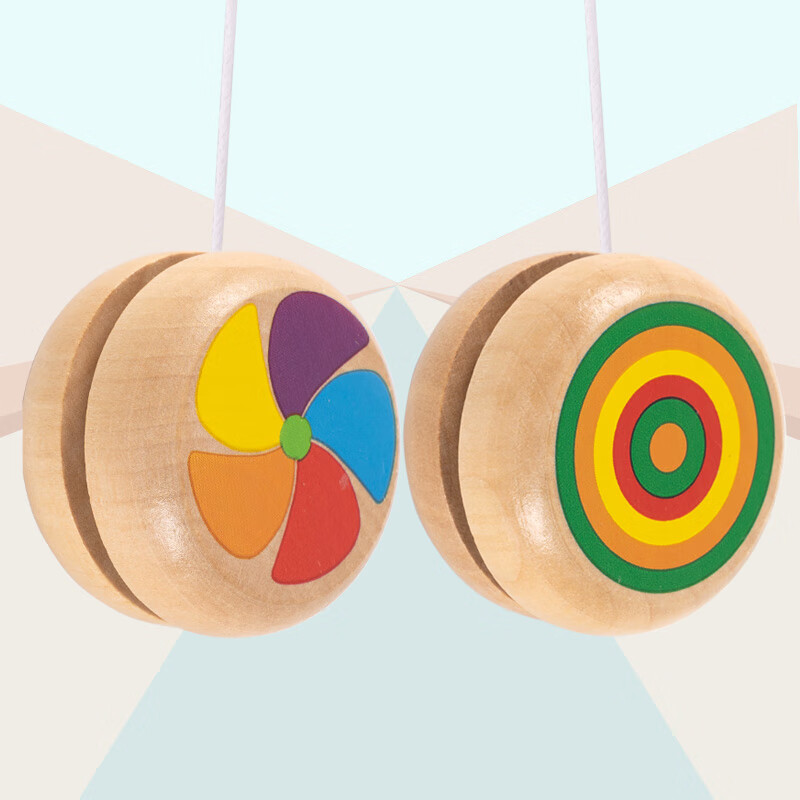 福孩兒傳統(tǒng)木質(zhì)兒童溜溜球小學(xué)生yoyo玩具悠悠球小禮物入門戶外男童女孩 實(shí)木悠悠球2件套(彩虹+風(fēng)車)