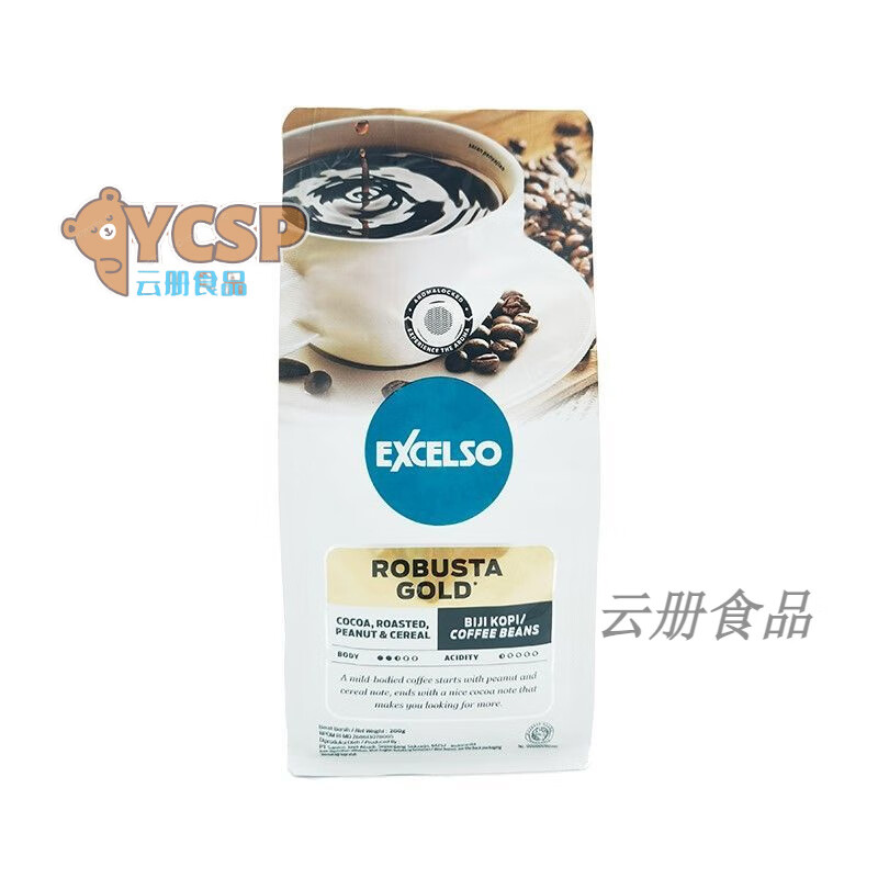印尼进口原装Excelso中烘焙阿拉比卡罗布斯塔咖啡豆200克现磨手冲 中烘/Excelso黄金罗布斯塔/200克