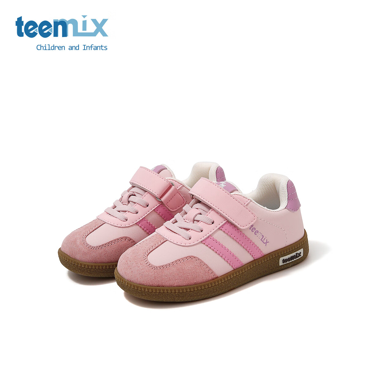 天美意童鞋女童板鞋2025春秋季新款男童运动鞋德训鞋低帮跑步鞋 梦幻粉 33