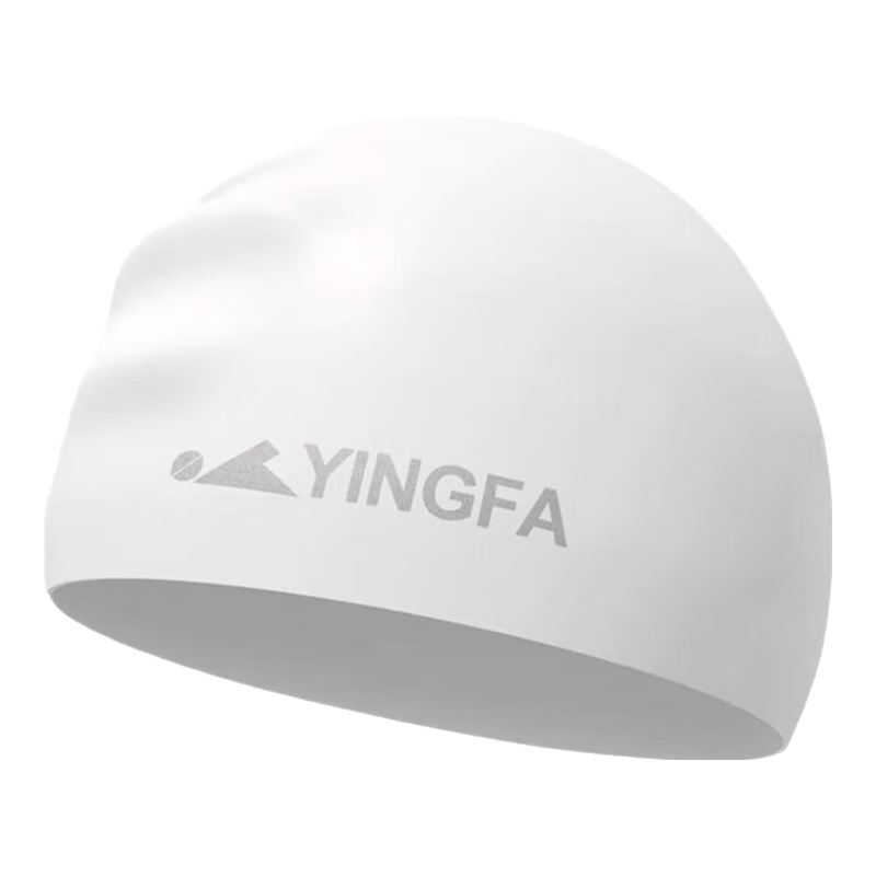 英發(fā)（YINGFA）泳帽 純色硅膠長(cháng)發(fā)防水舒適不勒頭男女通用成人游泳帽 白色（加大款）男女通用