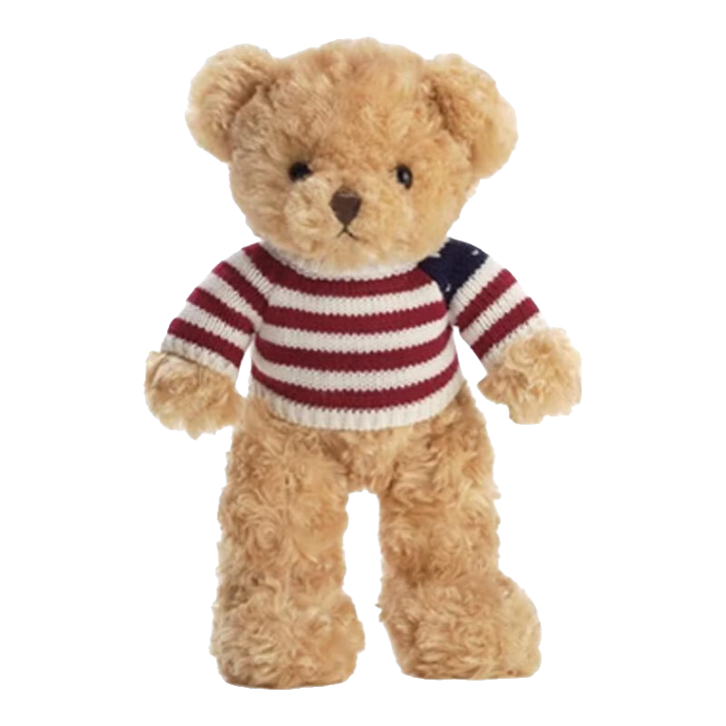 柏文熊經(jīng)典泰迪熊貓娃娃可愛(ài)柔軟毛絨玩具抱枕公仔送七夕情人節生日禮物 經(jīng)典毛衣卡其熊 30cm