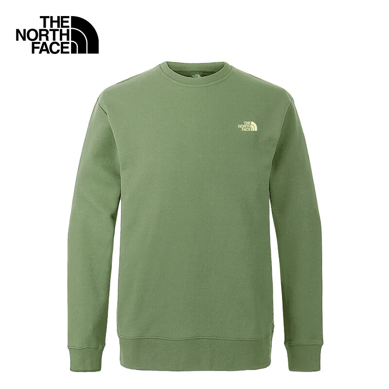 The North Face北面针织卫衣男户外夜光印花套头衫8F0K 绿色/BO9 XL