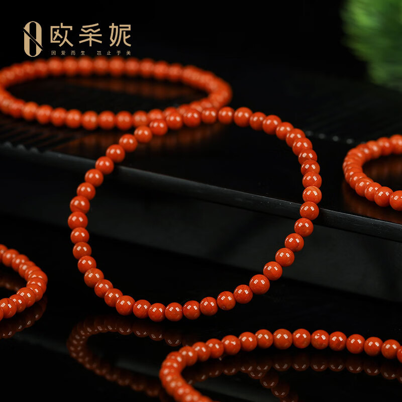 欧采妮（OUCERNY）凉山南红手串收藏级单圈佛珠玛瑙手链佛珠满色满肉男女本命年礼物 4mm