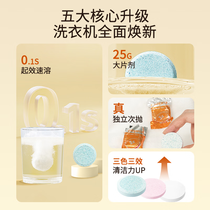 菲碧清洗衣机槽清洁剂除垢去污波轮滚筒专用清洗剂洗衣机清洁泡腾片家用 【精致家庭600g大容量】洗去过敏源 婴宠安心