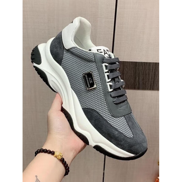 armani exchange阿玛尼ea7男鞋2025夏季款飞织网面透气运动鞋软底增高