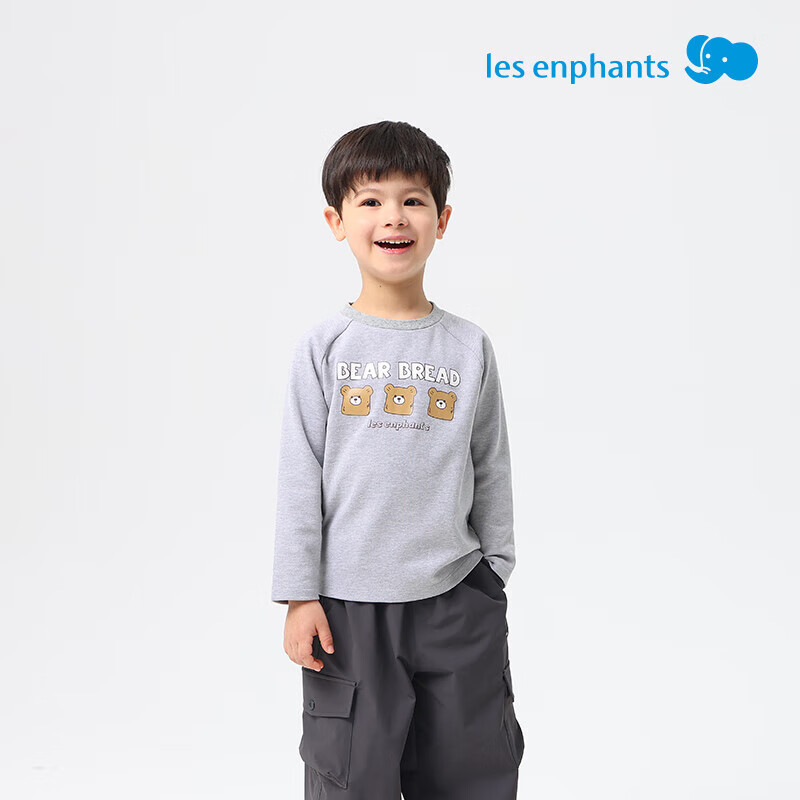 丽婴房儿童印花长袖T恤男童长袖上衣宝宝卫衣秋季上衣卫衣 云朵白 120 cm