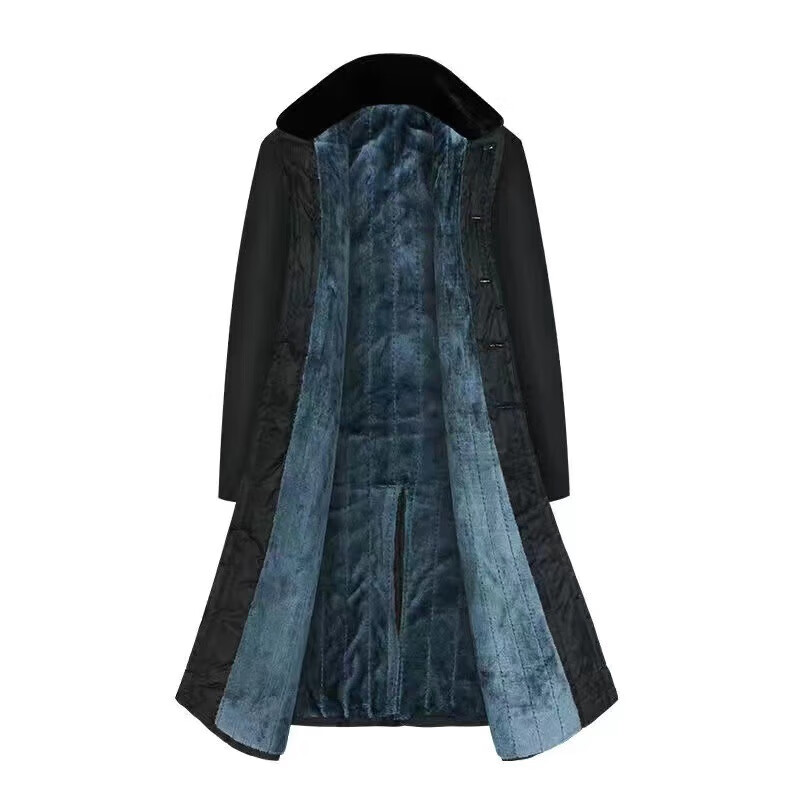 厂际华长款军大衣救灾棉大衣防风加长棉衣防寒加绒加厚绿色棉袄劳保大衣 棉花过检大衣 均码