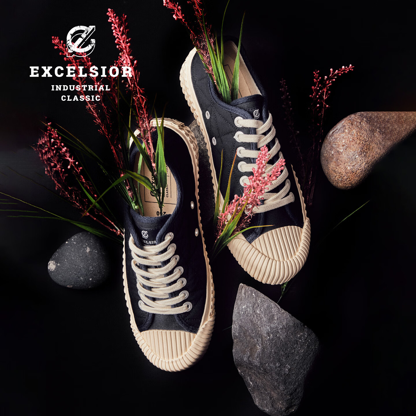 Excelsior饼干鞋官方 秋冬女鞋运动加棉板鞋男低帮增高休闲鞋厚底帆布鞋女 海军蓝 41 (260mm)