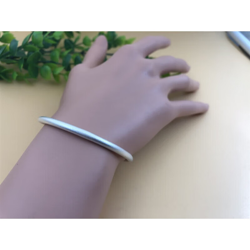 魅丽饰季999纯银古法银镯子女手镯传承简约推拉足银手环情侣小众设计网红 约20-21克古法手镯:保证纯银支持