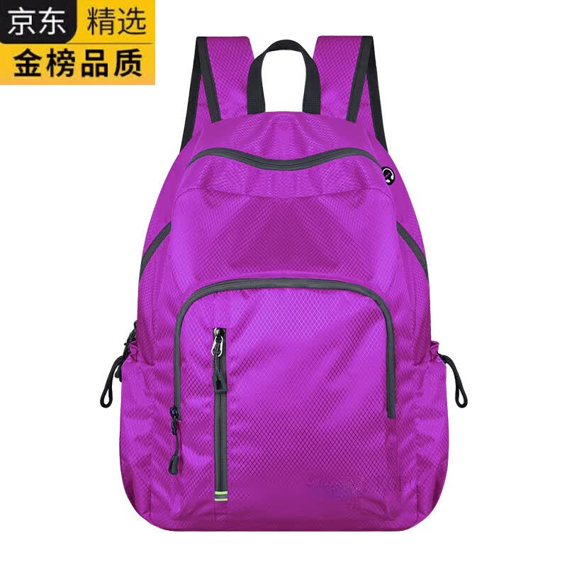 KGEG日本进口名牌超轻薄可折叠皮肤包双肩包男女户外防泼水旅游徒步登 玫红色小号