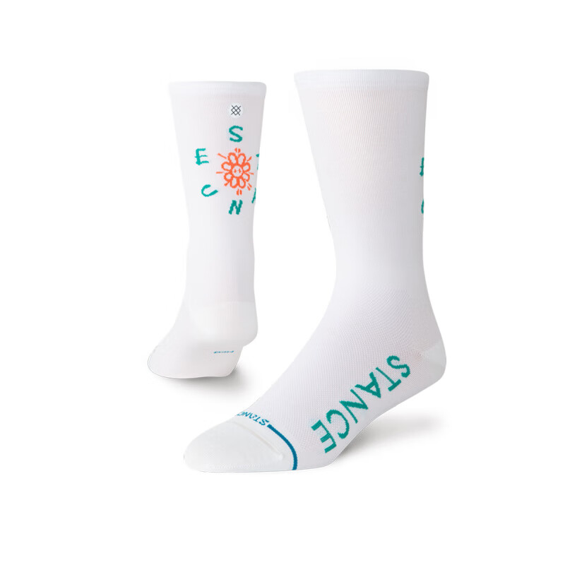 STANCE登山車(chē)公路車(chē)騎行襪向日葵418超輕白色中筒襪屬實(shí)透氣七夕 白色_A418C24SUN-WHT S