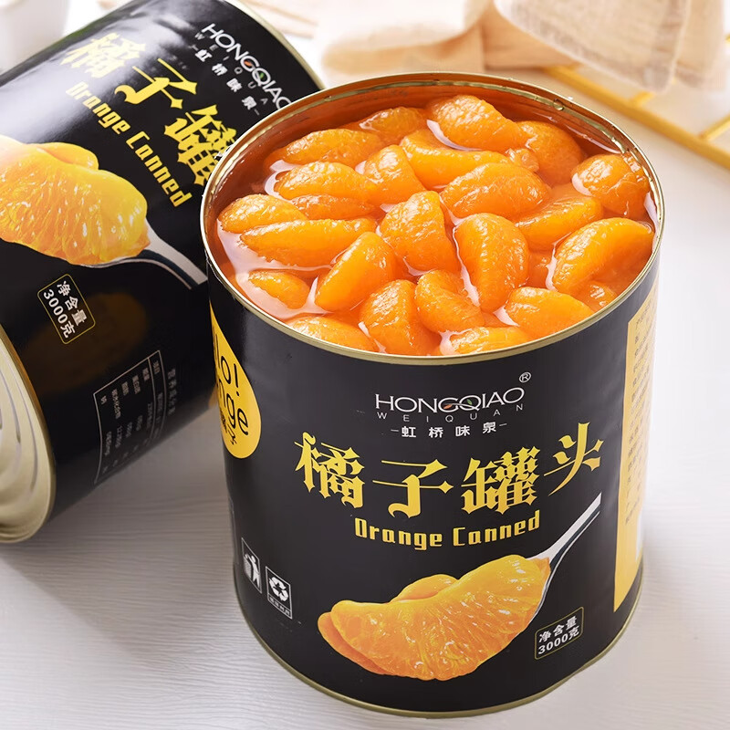虹橋味泉橘子罐頭商用餐飲烘焙批發(fā)3kg大桶6斤糖水新鮮水果撈大瓶 3公斤橘子（大罐裝