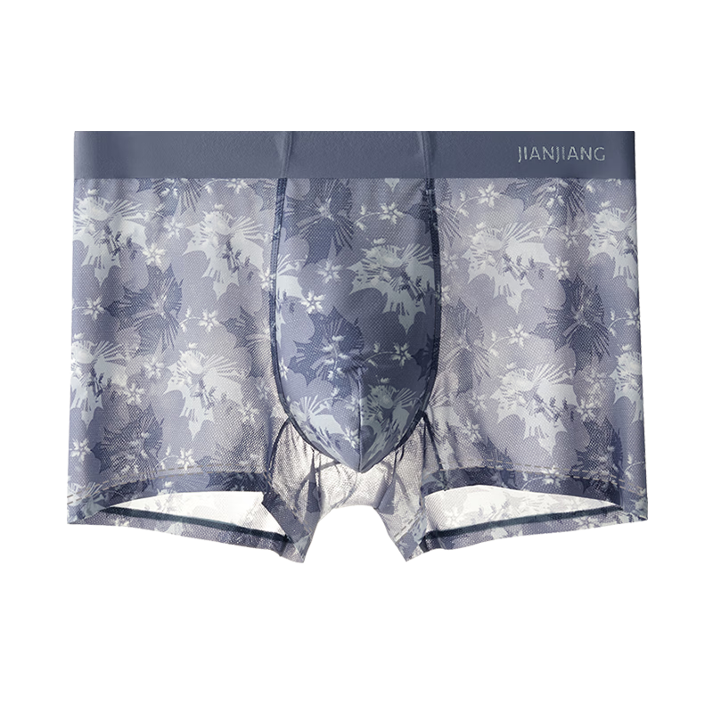 健将男士内裤男透气网孔冰丝平角裤中腰裤头5A抗菌无痕3条装