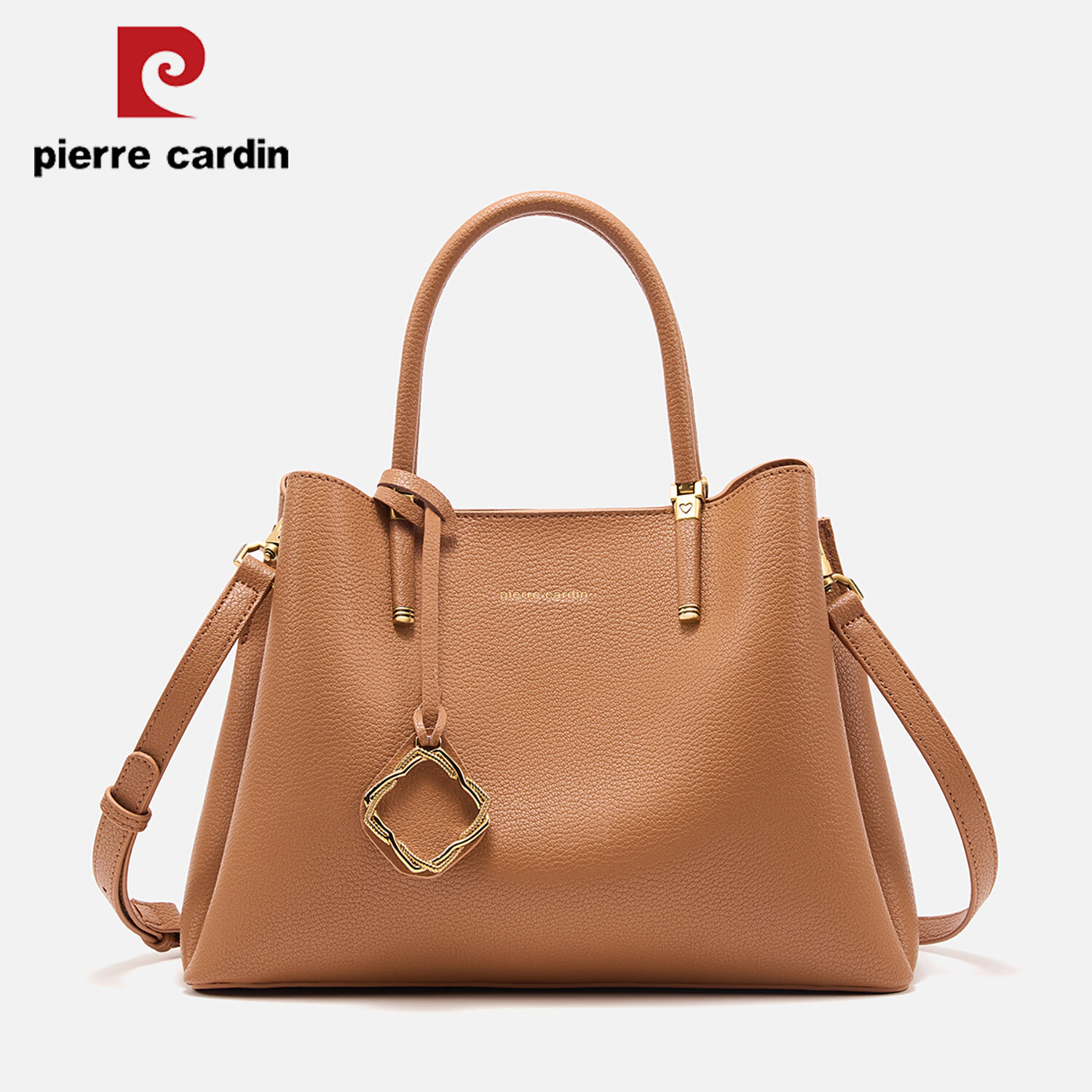 皮尔卡丹（pierre cardin）女包2025新款通勤时尚百搭单肩斜挎包生日好礼 焦糖色 礼盒包装
