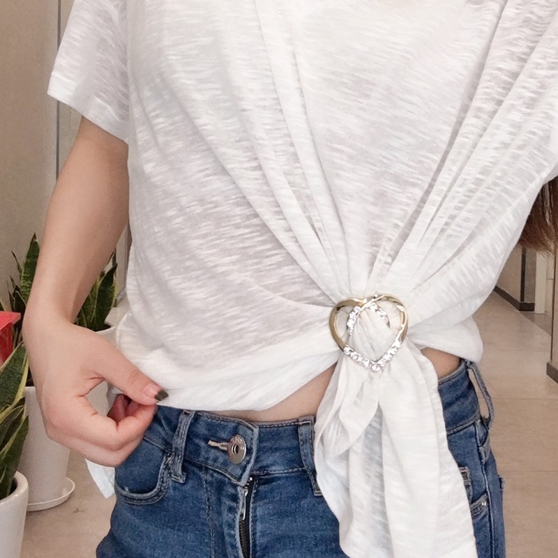 饰品丝巾扣方巾扣 简约心形丝巾扣围巾扣配饰个性披肩扣t恤衣角打结扣