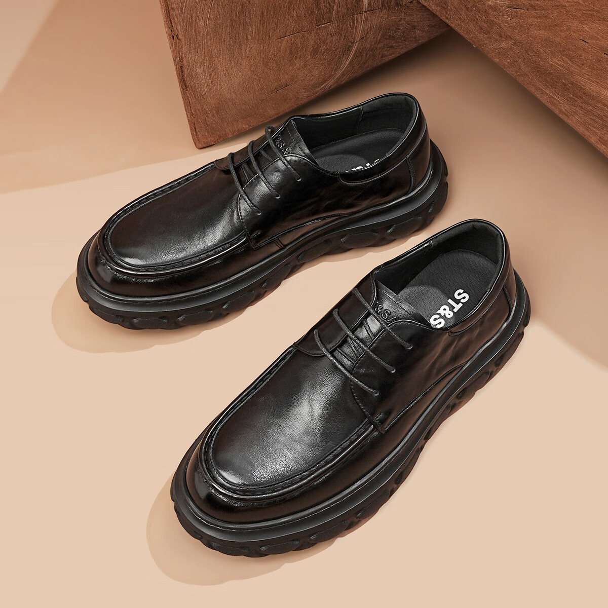 星期六男鞋头层牛皮时尚百搭商务正装皮鞋男通勤鞋休闲皮鞋豆豆鞋	