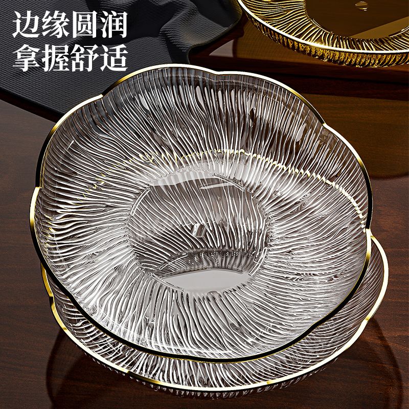 零食加厚盘小吃吐骨头盘碟家用餐桌垃圾渣盘碟子网红水 随机色+可叠加【6个装】摔不坏碟子