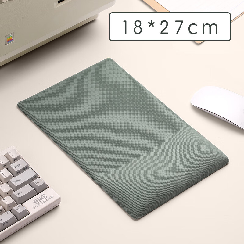 千飒D10 条纹硅胶护腕鼠标垫记忆棉键盘手托腕托滑鼠垫柔软舒适办公简约 【D10TGN】键盘手托-墨绿