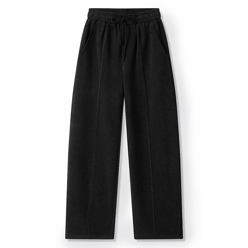 MARKLESS水洗毛呢感男士休闲裤 秋冬新款垂柔长裤男直筒裤子5823 黑灰色 2XL