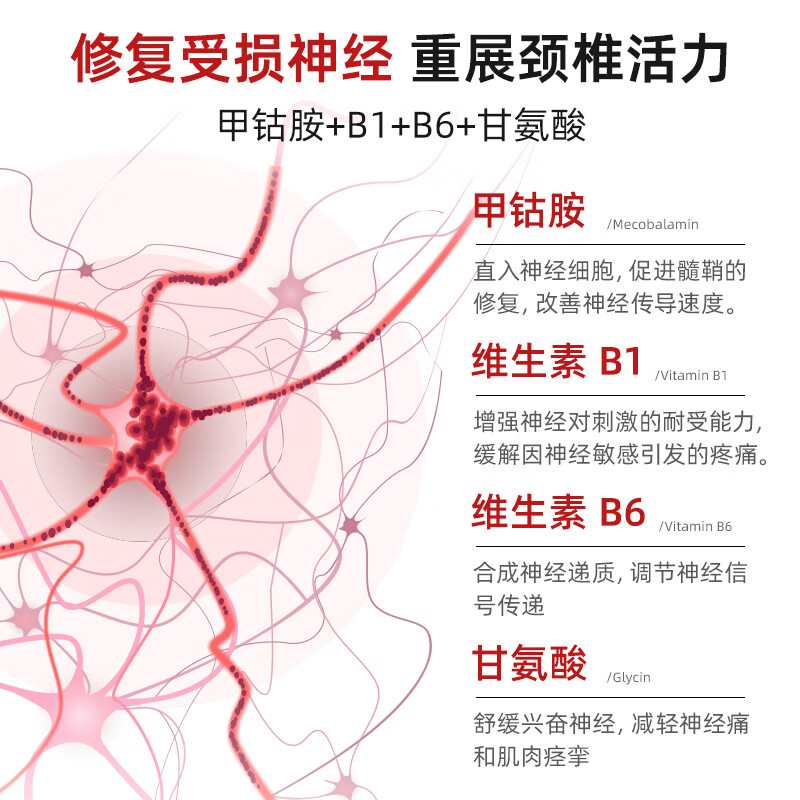 iMikko进口椎舒灵 颈椎疼痛压迫神经营养专用头晕头痛手麻肩膀痛脖子胀 1瓶装（颈椎腰椎疼痛优于专用的药）