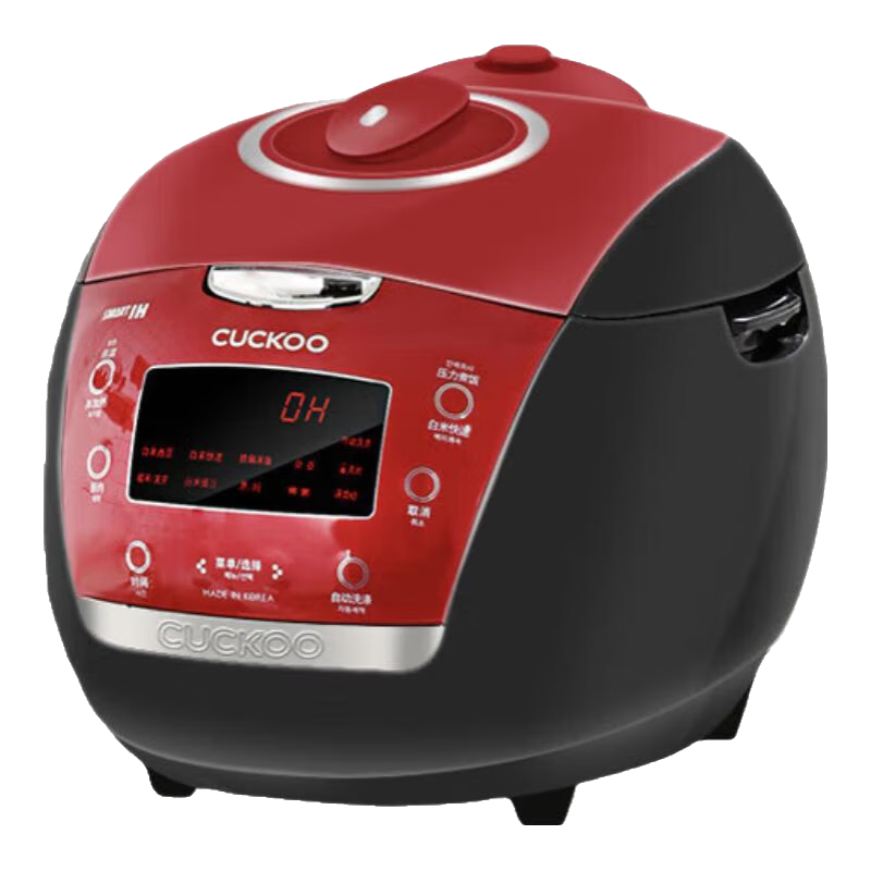 福庫（CUCKOO）【5萬(wàn)+評價(jià)】電飯煲韓國原裝進(jìn)口1.8倍高壓IH加熱多功能電飯鍋電燉鍋煮粥鍋迷你鍋CRP-HP0660SR/H 【黑紅色旗艦機】5L（2-10人） 5L