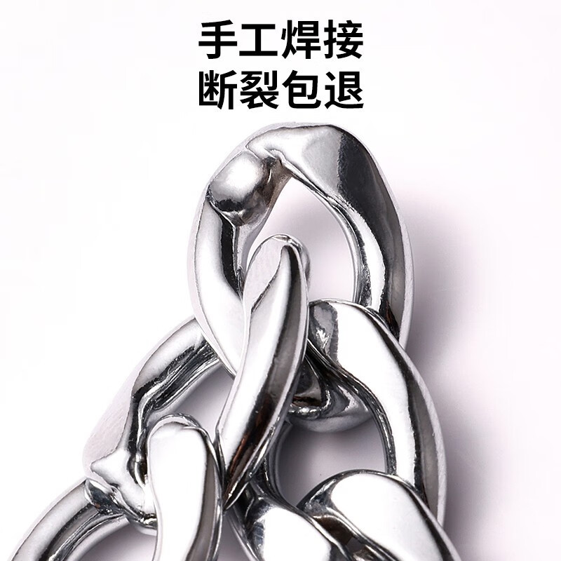 petlimit宠物不锈钢狗狗绳子牵引绳防脱304项圈脖圈蛇链狗链p字链训狗爆冲 项圈-链长50cm(含两端圆圈) (中大型犬)线径4.0mm,宽度1.4cm