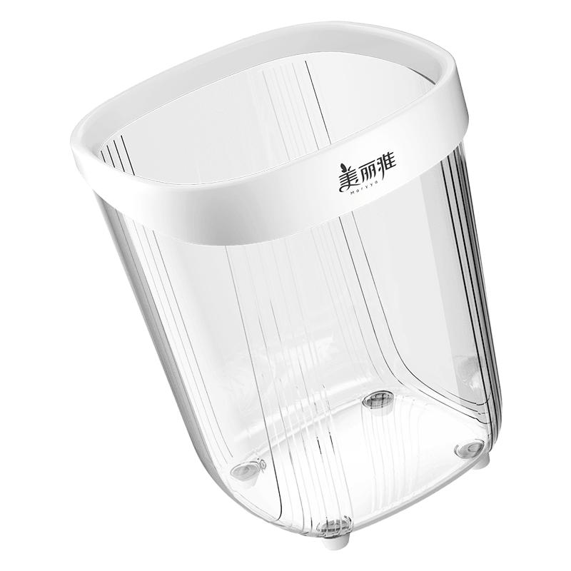 美丽雅客厅高颜值垃圾桶12L网红2025新款透明压圈大号家用厨房卫生间