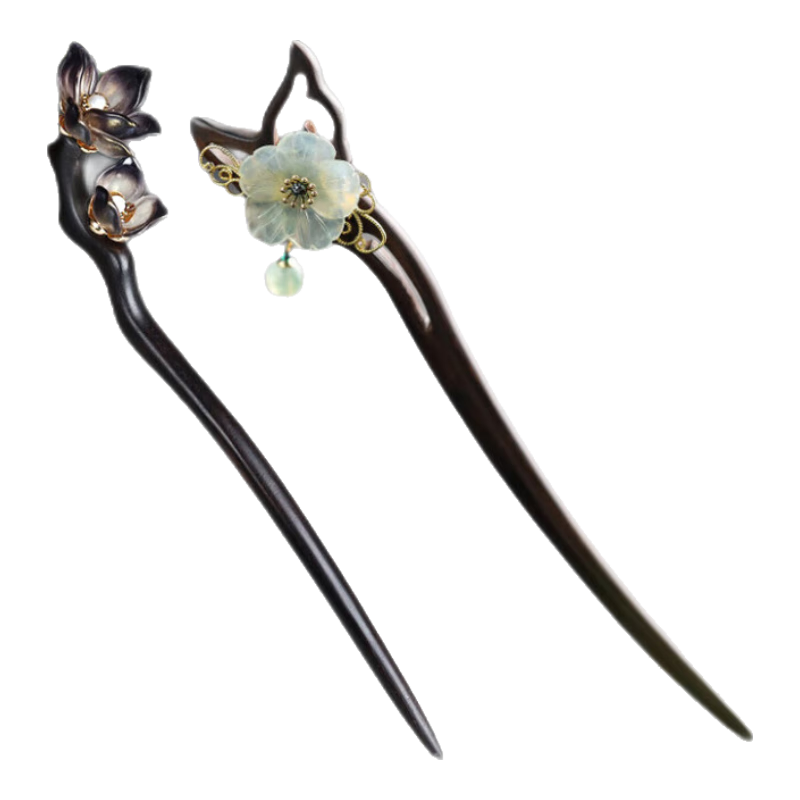 鳳凰涅磐發(fā)簪新中式黑檀木古風簪子漢服發(fā)飾盤發(fā)頭飾步搖木簪發(fā)釵生日禮物