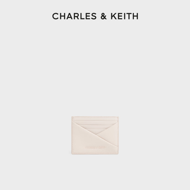 CHARLES&KEITH秋季女包6-50770646簡(jiǎn)約折疊設(shè)計(jì)迷你卡包女 Oat燕麥色
