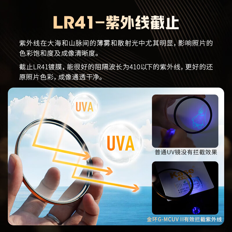 卡色（Kase）金环二代 G-MCUV影像级滤镜 卡色uv镜金环gmcuv高清高透光紫外线无暗角镜头保护镜 极速发货 金环G-MCUV II 58mm