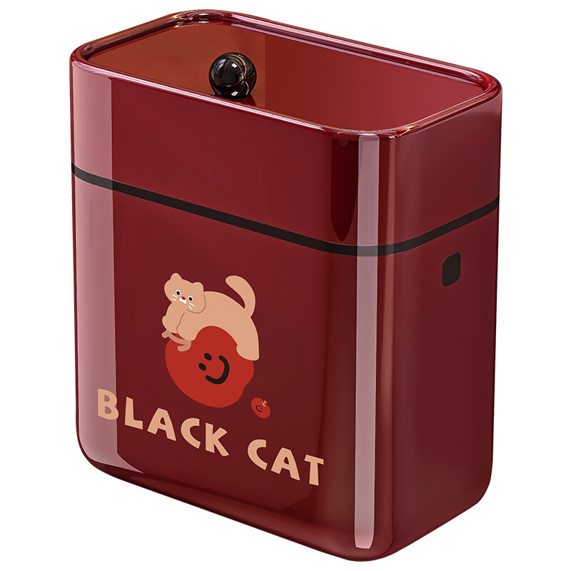 泉狮厨房壁挂式垃圾桶大号2025新款家用厨余专用收纳桶卫生间厕所纸篓 【翻盖款】 静谧黑 8L