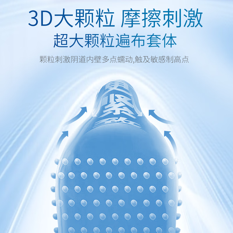 噜吧颗粒螺纹避孕套玻尿酸男用持久延时刺激超薄套凸点狼牙安全套 【铂金大颗粒螺纹】玻尿酸避孕套 6只/盒
