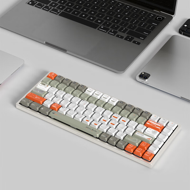 keychron渴创 Z7Max Mac机械键盘 办公静音键盘 三模客制化键盘 轻薄矮轴键盘 全铝机身兼容Mac/Win双系统  Z7Max 定制款-未知数-藏银