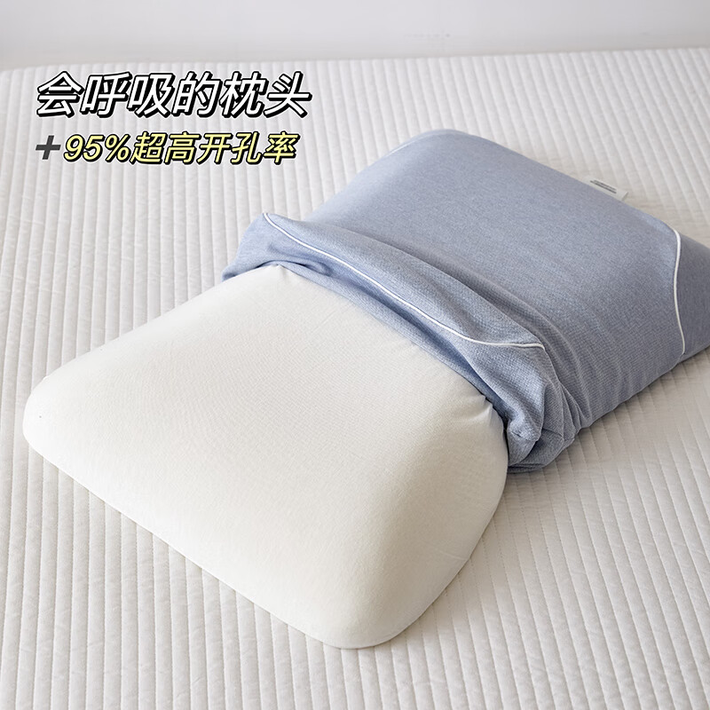 樵纪A类生物基记忆枕头护颈枕睡眠颈椎病深度睡眠专用零压家用枕芯 蓝色【适合青少年或成人】 A类 单只 枕套可拆洗