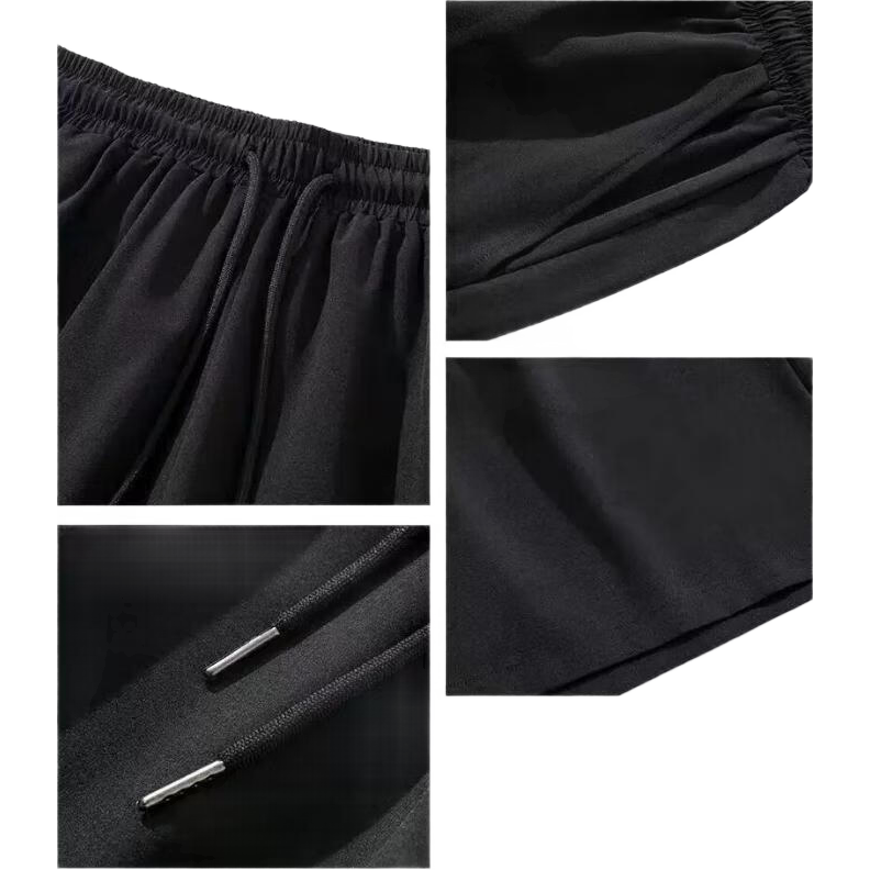 【万单爆款】短裤男速干透气休闲裤男运动裤五分裤子男裤秋季 四色冰丝短裤黑色 2XL