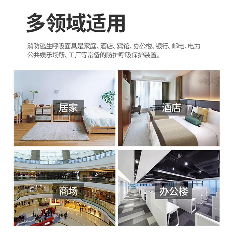 趣行消防面罩国标3C认证防毒防烟面具火灾逃生全面罩过滤式呼吸器 【披肩款】TZL30B过滤式消防面具