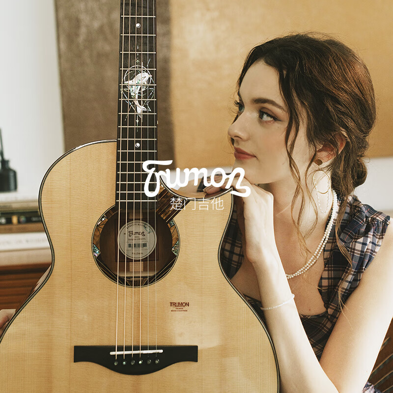 Trumon吉他新海豚物语专业级全单板民谣吉他41寸初学者进阶楚门吉他 41英寸1955TFL尖缺角原声款 海豚物语