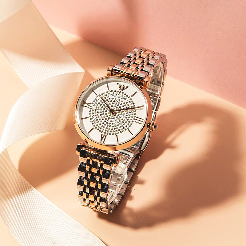 ARMANI EXCHANGE正品阿玛尼满天星手表女摩天轮镶钻防水女表轻奢送礼物520AR1926 AR11244满天星玫瑰金 32mm