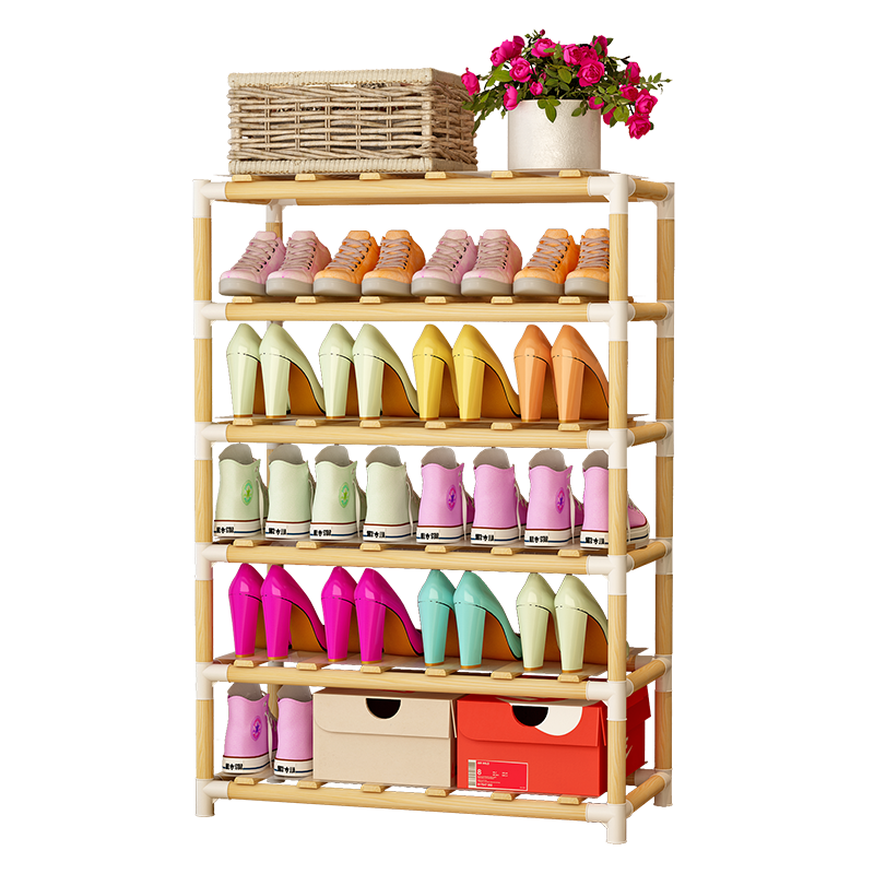 梦卡莱鞋架  简易鞋架 防尘多层鞋柜 时尚宿舍鞋架 单排居家组合鞋架子 储物鞋子收纳架 5层鞋架-网格