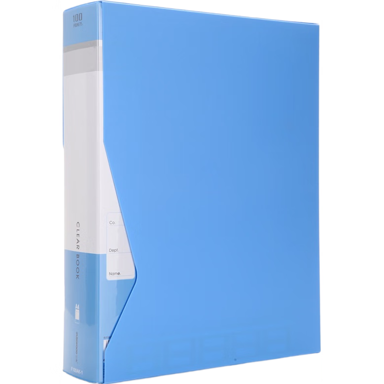 三木（SUNWOOD）100頁(yè)標(biāo)準(zhǔn)型資料冊(cè)/活頁(yè)收納冊(cè)/插袋檔案文件夾/斜內(nèi)袋//辦公用品 藍(lán)色 F100AK-1