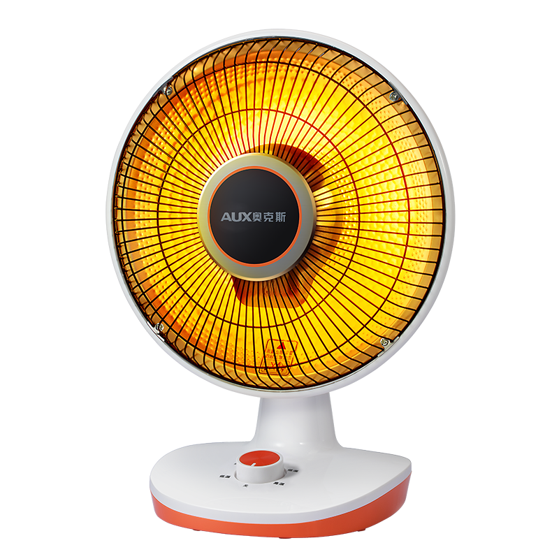 奥克斯 小太阳取暖器电暖器家用电暖气桌面烤火炉取暖气电暖风机电热器取暖炉加热器炭纤维管发热 600W+2档调节+直径290MM